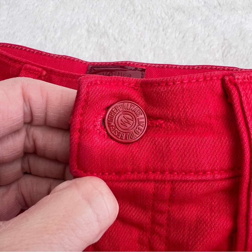 MOTHER High Rise Rambler Ankle Ribbon Red Jeans Women’s 25 1667-763 - Picture 4 of 16